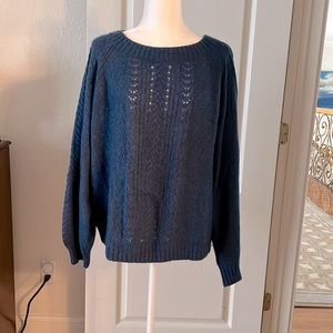 Point Sur by J Crew balloon sleeve sweater in gorgeous blue color